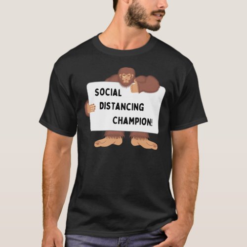 Funny Bigfoot social distancing champion Sticker T_Shirt