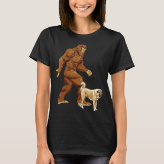 Funny Bigfoot Walking Anatolian Shepherd Dog Sasqu T-Shirt