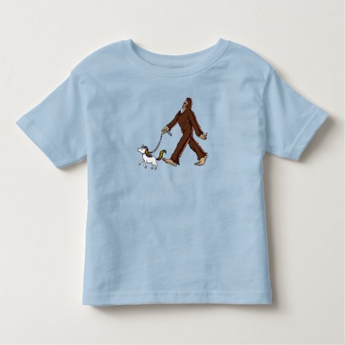 Funny Bigfoot Walking Magical Unicorn Toddler T_shirt