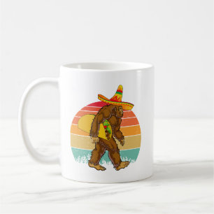 Funny Bigfoot Walking with Large Taco Coffee Mug