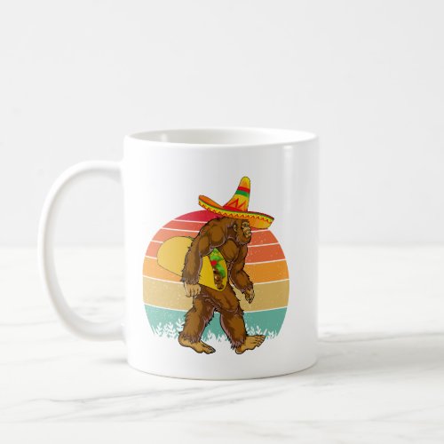 Funny Bigfoot Walking with Large Taco Coffee Mug