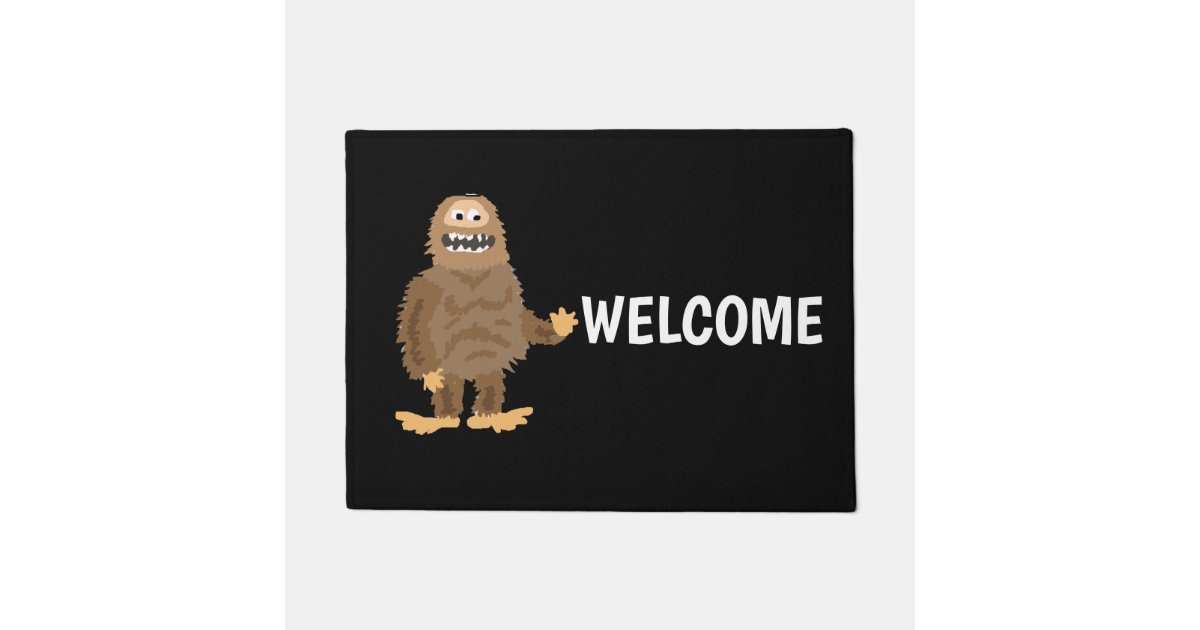 funny-bigfoot-waving-original-art-doormat-zazzle