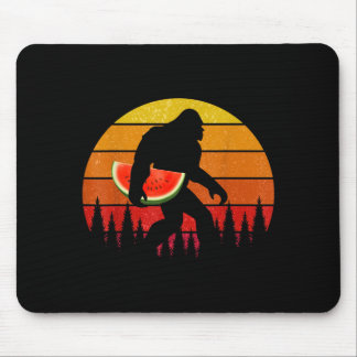 Funny Bigfoot With Watermelon Slice Melon Summer Mouse Pad