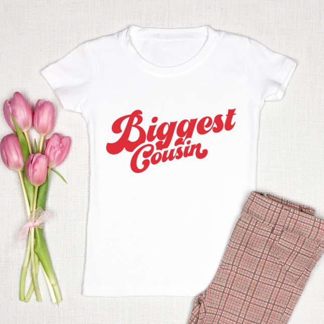 Funny Biggest Cousin | Red Matching Family Baby T-Shirt (Creator Uploaded)