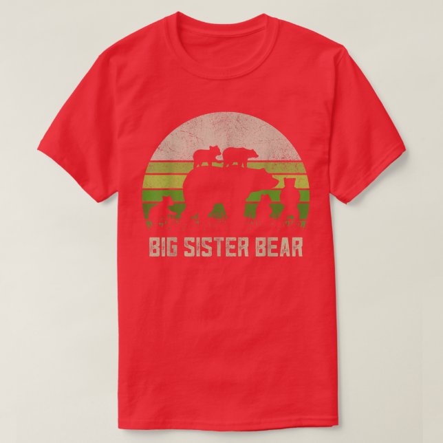 Funny Biggest Sister Shirts, 5 Cub Kids Sis Big Si T-Shirt (Design Front)