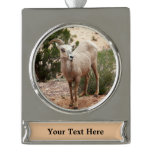 Funny Bighorn Sheep at Zion National Park Silver Plated Banner Ornament