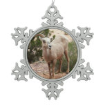 Funny Bighorn Sheep at Zion National Park Snowflake Pewter Christmas Ornament