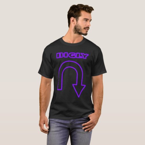 FUNNY BIGLY SHIRT  MANHOOD PRIDE ego NEON PURPLE