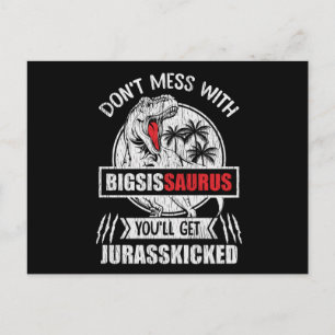 Funny BigSisSaurus Dinosaur Big Sister Gift Postcard