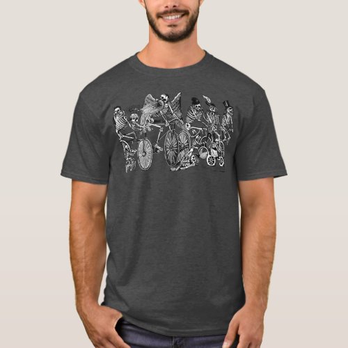 Funny Bike Riding Skeletons Cycling  for Bikers  T_Shirt