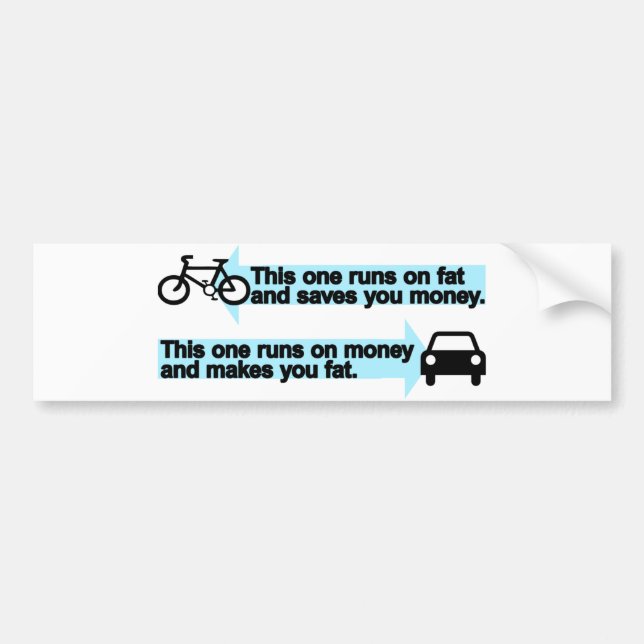 Funny Bike versus Car Bumper Sticker (Front)