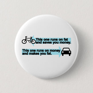 Funny Bike versus Car Pinback Button