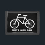 Funny bike wallet with bicycle quote<br><div class="desc">Funny bike wallet with bicycle quote. Cute Birthday or Christmas gift idea for men women and kids who love biking. Personalizable with name or monogram letter of your child. Customizable color. Black and white.</div>