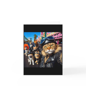 Funny Biker Cats Gangster Cats Street Motorcycle C Card