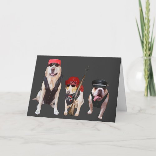 Funny Biker DogsLab Birthday Card