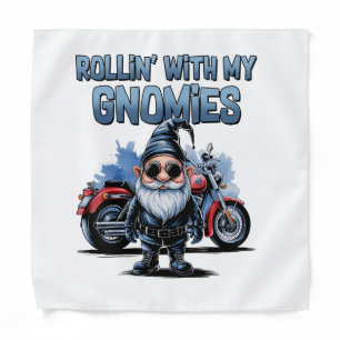 Funny Biker Gnome Tote Bag Bandana