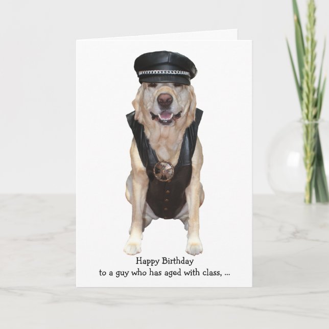 Funny Biker Lab Card (Front)