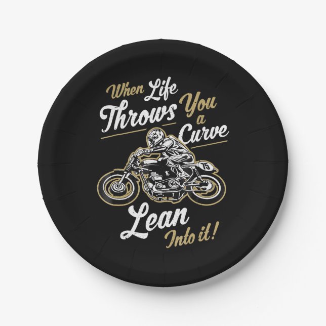 Funny Biker Quotes Sarcastic Motorcycle Rider Gift Paper Plates (Front)