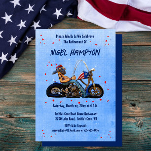 Funny Biker Retirement Party Invitation