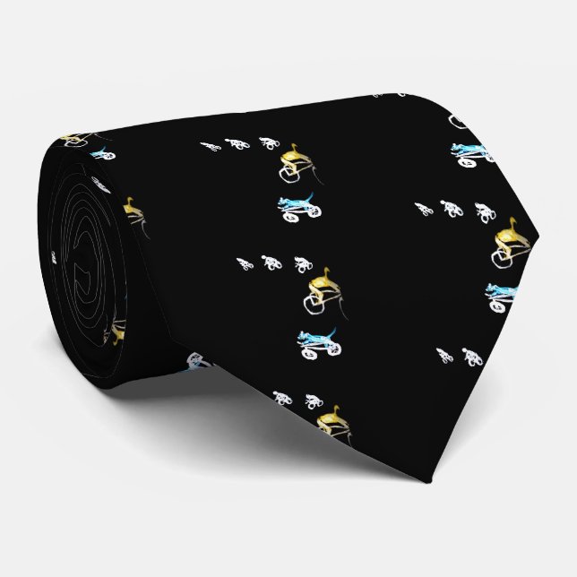 Funny Bikers, Dogs on Bikes! Neck Tie (Rolled)