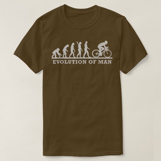 Funny Biking Biker Cyclist Evolution Man  T-Shirt (Design Front)