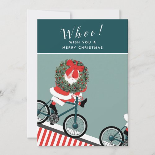 Funny Biking Christmas Holiday Card