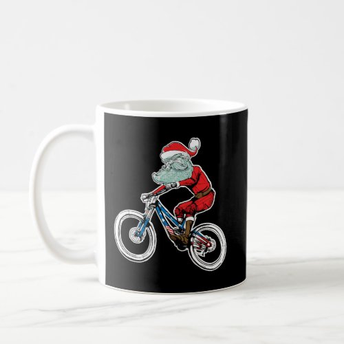 Funny Biking Christmas Mountain Bike Santa Claus M Coffee Mug