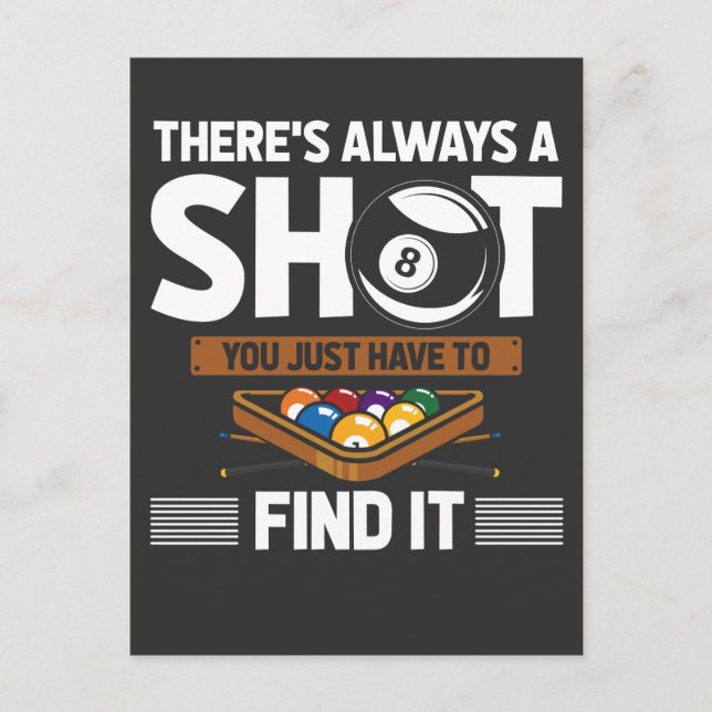 Funny Billard Quote Eight Ball Shot Postcard (Front)