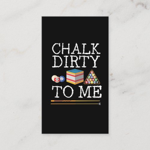 Funny Billards Player Pun Chalk Queue Humor Business Card