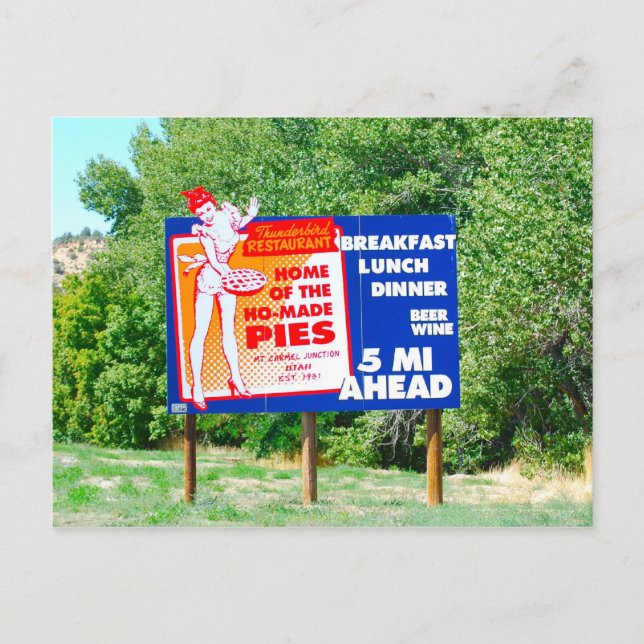 Funny Billboards Ho Made Pies Postcard (Front)