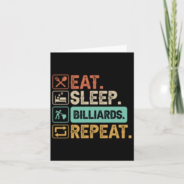 Funny Billiard Game 9-ball Player Dad Cue Stick Lo Card (Front)