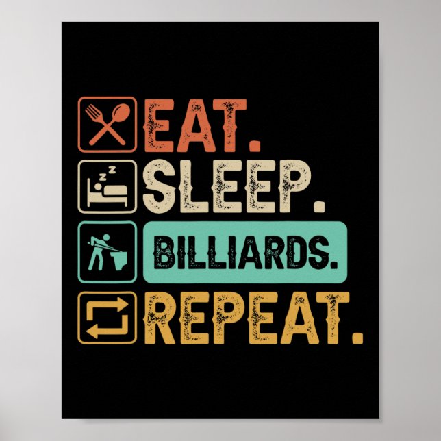 Funny Billiard Game 9-ball Player Dad Cue Stick Lo Poster (Front)