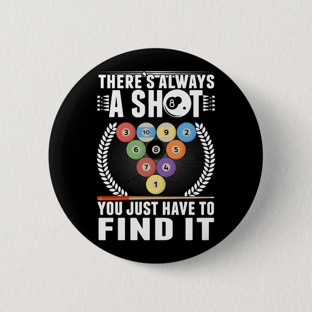 Funny Billiard Joke Cue Snooker Pool Player Button (Front)
