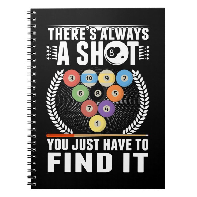 Funny Billiard Joke Cue Snooker Pool Player Notebook (Front)