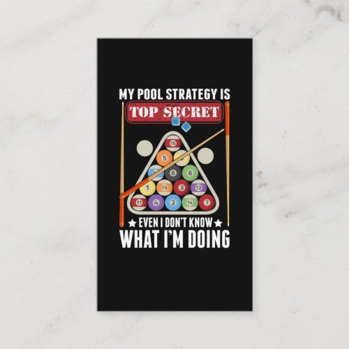 Funny Billiard Strategy Cue Snooker Pool Player Business Card