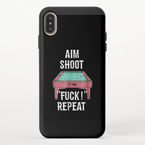 Funny Billiards  Aim Shoot Swear Repeat Gift iPhone XS Max Slider Case