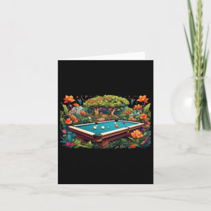 Funny Billiards Art Billiards Playing Pool Players Card