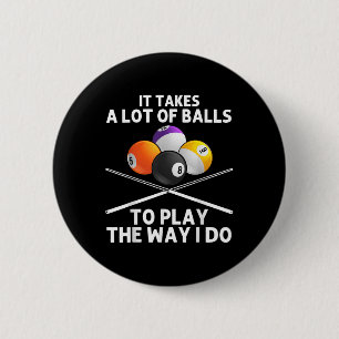 Funny Billiards Art For Men Boys Billiard Lover Po Button