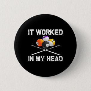 Funny Billiards Art For Men Women Billiard Lover P Button