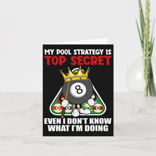 Funny Billiards Art For Men Women Billiards Pool P Card (Front)