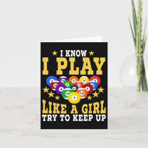Funny Billiards Design For Girl Women Billiards Po Card