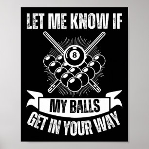 Funny Billiards Design For Men Women Billiard Pool Poster