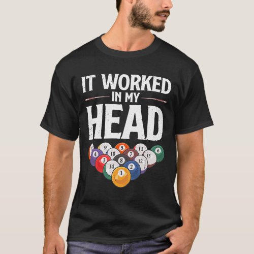 Funny Billiards Design For Men Women Cue Sport Poo T_Shirt