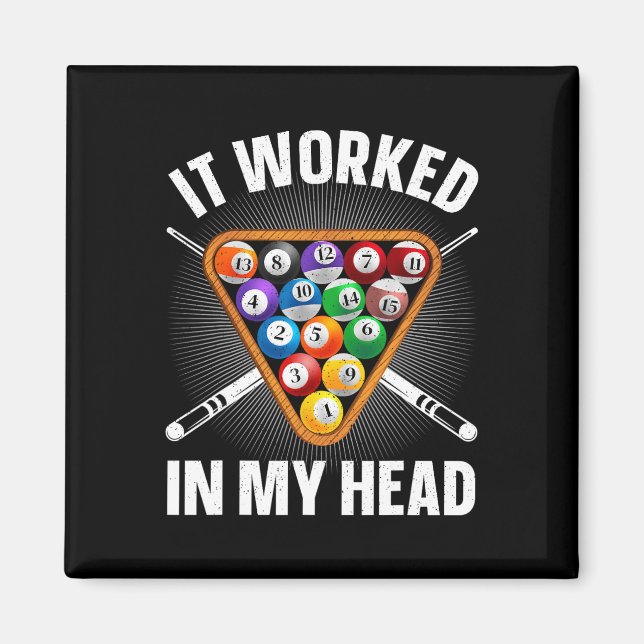 Funny Billiards Design For Men Women Pool Player P Magnet (Front)