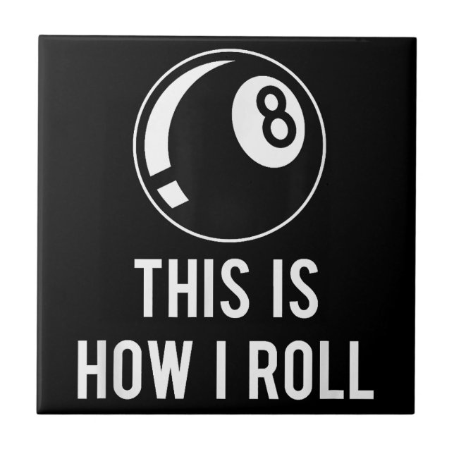 Funny Billiards Design For Pool Players Retro 8 Ba Ceramic Tile (Front)
