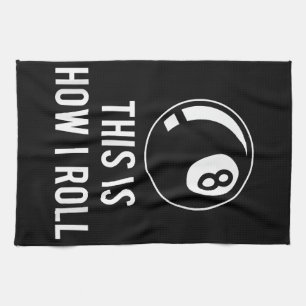 Funny Billiards Design For Pool Players Retro 8 Ba Kitchen Towel