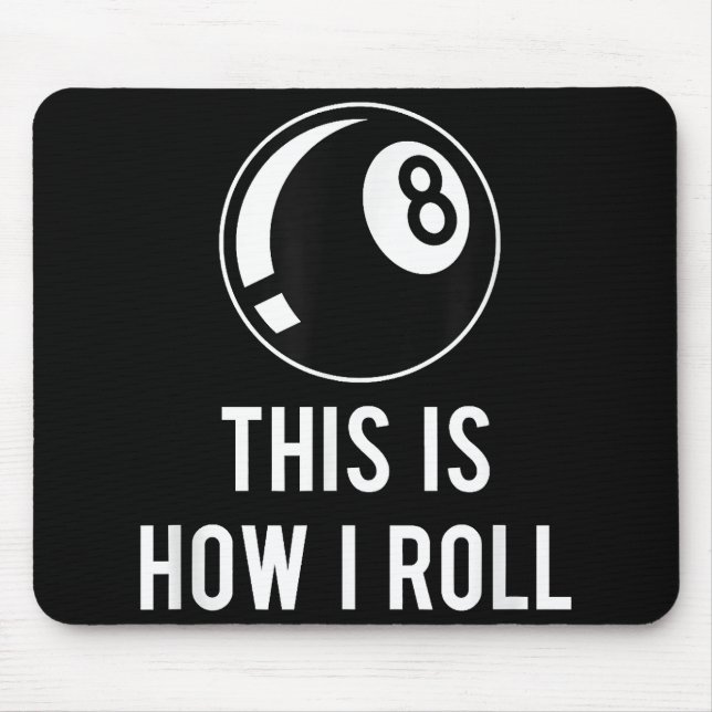 Funny Billiards Design For Pool Players Retro 8 Ba Mouse Pad (Front)