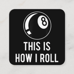 Funny Billiards Design For Pool Players Retro 8 Ba Square Business Card