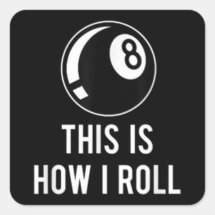 Funny Billiards Design For Pool Players Retro 8 Ba Square Sticker