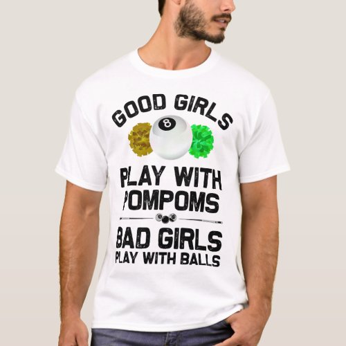 Funny Billiards For Women Girls 8 Ball Billiard Po T_Shirt